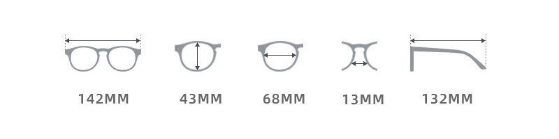 Größentabelle für Gaming-Brillen