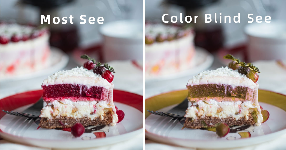 comune vs daltonico vedere la torta